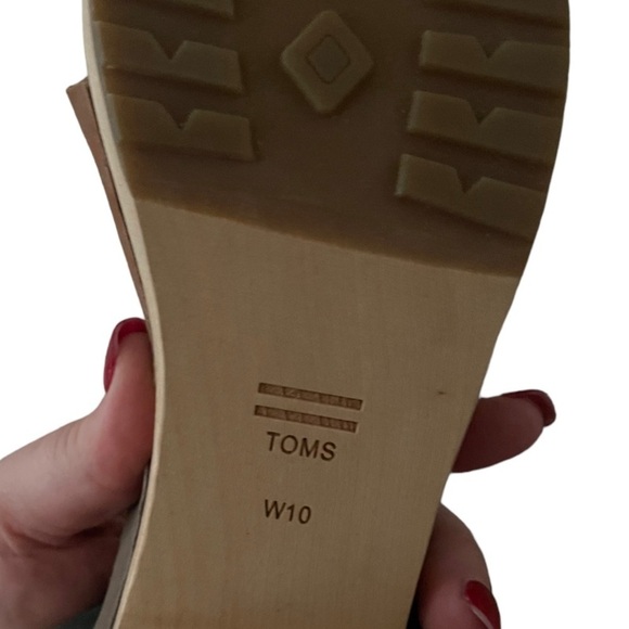 TOMS Phoebe Block Heel Wood Clog Sandal Olive Brown Gold Womens Size 10 NWT - Picture 9 of 10